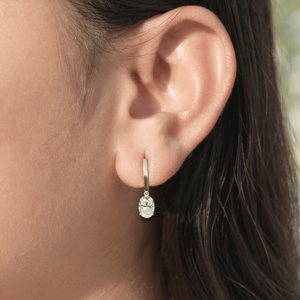 Pendientes Largos de Oro Amarillo de 10K, 14K y 18K con Diamantes Personalizados para Mujer, 0.80 Quilates Cada Uno, DEF VS VVS1, Ovalados, Cultivados en Laboratorio, Certificados por IGI - Product Image 3