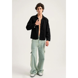 Chaqueta Vaquera Informal de Invierno y Otoño para Hombre, Diseño Personalizado OEM 2025, Fabricante de Fábrica, Impermeable, con Decoración de Piel, Capucha y Cuello de Algodón - Product Image 1