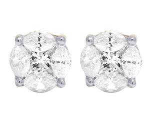Lujo moda redondo diseñador elegante Moissanite diamante Stud pendientes para las mujeres - Product Image 1