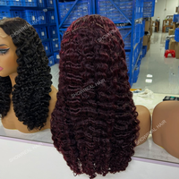 Perruques Lace Front cheveux humains Lace Front sans colle Perruque Lagos Hairline à cuticules alignées perruque cheveux bouclés bruts birmans Deep Wave