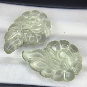 Pierre précieuse sculptée en améthyste verte faite à la main 23x16 MM forme de coquille de mer ovale naturelle pour la fabrication de bijoux - Product Image 6