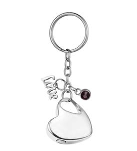 Porte-clés urne commémorative en acier inoxydable avec cœur en métal personnalisé pour cendres bijoux de crémation taille personnalisée - Product Image 3