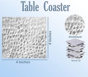 MDF and Aluminium <b>Table</b> <b>Coaster</b> Stylish Mats & Pads Product Christmas Decoration Family Gathering Parties - Product Image 2