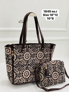 Conjunto de 2 Uds de bolsa de mano de calidad superior con cremallera Diseño contemporáneo Cierre de cremallera seguro para una gran capacidad, muchos usos para la vida diaria - Product Image 2