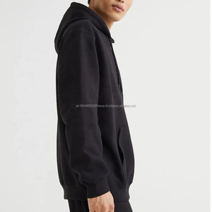 Sweat-shirt unisexe surdimensionné de haute qualité avec broderie de logo noir personnalisée, vêtements de rue pour hommes - Vente en gros - Product Image 4