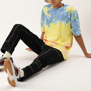 Vente en gros de T Shirts de créateur en coton/polyester pour hommes T-shirt noir ordinaire teint uni pour hommes T-shirt personnalisé pour hommes - Product Image 1