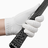 Guantes de Golf de Microfibra Blanca, Transpirables, Unisex, para Mano Derecha, con Cierre de Gancho y Bucle, para Uso Deportivo