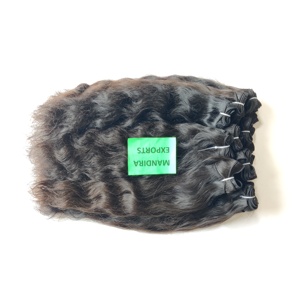 100% Raw Cutícula Virgen sin procesar Alineada Natural Suelta Estilo de onda profunda Mujer negra Extensiones de cabello humano indio ondulado Gratis - Product Image 1