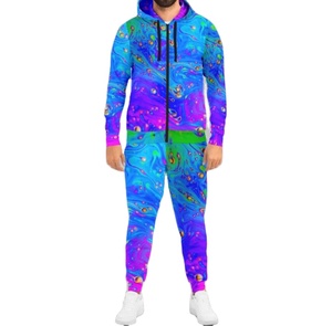 Conjunto Deportivo Casual de Chaqueta y Pantalones con Cremallera, Diseño Moderno, 100% Nailon, Hombros Caídos, para Hombre - Product Image 3