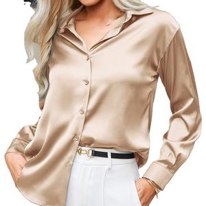 Camisa de Oficina de Verano para Hombre, de Seda y Satén, Transpirable, de Manga Larga, con Botones, Alta Visibilidad, Reflectante, Personalizable, para Negocios - Product Image 4