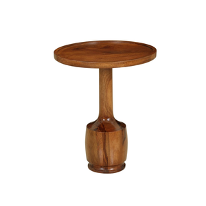 Ensemble de 2 tables d'appoint en bois massif finition brun moderne pour chambre à coucher, salon, bureau à domicile et hôtel - Product Image 5