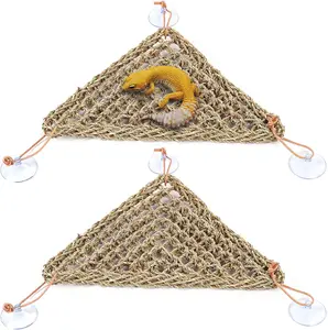 Reptile Hammock Seaweed Lizard Lounger Pet Lounger Reptile Toy Hanging Bed Mat for Anoles,Bearded Dragons,Iguanas,Hermit Crabs