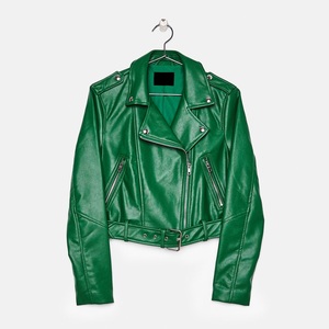 เสื้อแจ็กเก็ตหนังแท้สำหรับผู้หญิงเสื้อแจ็กเก็ตกันน้ำมีซิปรูดสไตล์ใหม่ขายส่ง - Product Image 5