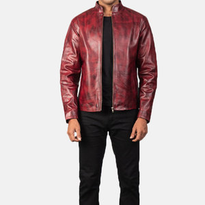 Chaqueta de Cuero Vacuno Resistente al Agua de Alta Calidad 2024, Chaqueta de Cuero Desgastado 100% Algodón con Color Personalizado para Hombre - Product Image 2