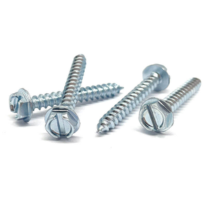 Vis autotaraudeuses à tête hexagonale fendue en acier au carbone zingué, grades 4.8 et 6.8, en pouces - Product Image 1