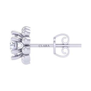 Pendientes de Plata de Ley 925 con Circonita Suiza y Baño de Platino, Diseño de Bola Solitaria, para Mujeres y Niñas - Product Image 2