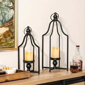 Amazing Design Black Coated Metal Wire Candle <b>Lantern</b> for Hanging & Tabletop Home and Christmas Decorative <b>Lanterns</b> - Product Image 2