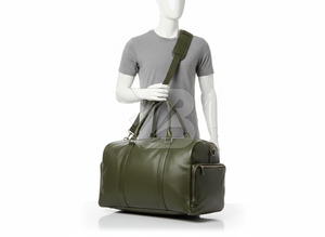 Men's Luxury Genuine Leather Lightweight Foldable Gym Travel <b>Holdall</b> Bag with High Quality Custom Logo OEMODM Wholesales - Product Image 3