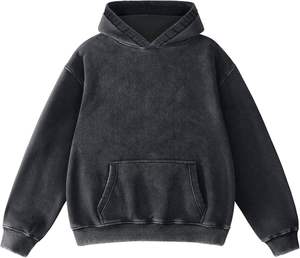 Sudaderas con capucha para hombre con logotipo personalizado de gran tamaño, Sudadera con capucha lavada con ácido Unisex, sudadera de algodón Vintage de lana de peso pesado, ropa de calle para hombres y mujeres - Product Image 1