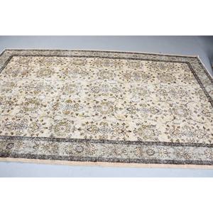 Vintage Turkish Rug, 5.8x9.8 ft Rug, Brown <b>Yellow</b> Camouflage Rug - Product Image 4