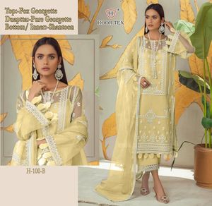 Pakistanais Eid Collection Lourde Faux Georgette Salwar kameez Avec Dupatta Avec Broderie Et Dentelle Travail Achats En Ligne Inde - Product Image 3