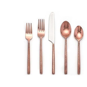 Premium Portugal Design Long Customization <b>Gold</b> Polished Ribbed Handle Spoon Set Wedding Restaurant Metal Decorative Spoon Set - Product Image 5