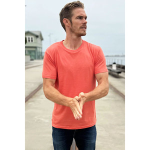 Camisetas de hombre de marca personalizada cuello redondo Logo 180 GSM 100% algodón Raglan cuello redondo Camiseta - Product Image 4