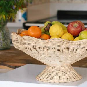Bol décoratif en rotin avec finition naturelle, fabriqué à la main au Vietnam, bol ondulé en osier, parfait pour les coffrets cadeaux maison ou le restaurant - Product Image 6