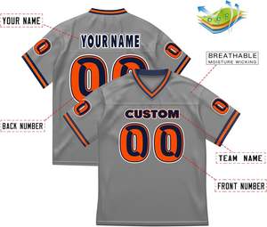 OEM High School American Football Sportswear Jersey Quick Dry Breathable Polyester <b>Mesh</b> <b>Short</b> Sleeve with Sublimation Print Logo - Product Image 2