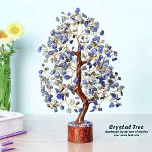 Meilleure qualité fabriqué à la main Lapis Lazuli pierre précieuse arbre Feng Shui cristal Figurine arbre Inde pour la décoration intérieure et l'énergie positive - Product Image 6