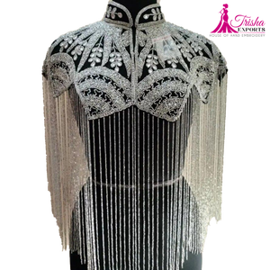 Poncho ethnique perlé pour les événements spéciaux - Product Image 1