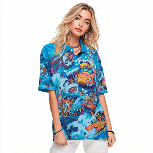 Polos de sublimación de alta calidad para mujer, polo con estampado gráfico personalizado, camisetas polo sublimadas holgadas para exteriores para mujer - Product Image 4