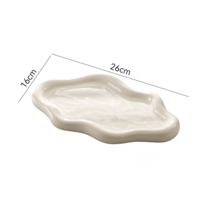 Bandeja <span class=keywords><strong>de</strong></span> Cerámica con Forma <span class=keywords><strong>de</strong></span> Nube, Plato Decorativo, Organizador <span class=keywords><strong>de</strong></span> Escritorio para Joyas y Llaves, Decoración del Hogar, Adorno <span class=keywords><strong>de</strong></span> Cerámica Esmaltada - Product Image 2