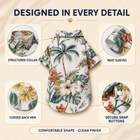 Chemise décontractée en coton à motifs floraux pour animaux de compagnie et propriétaires – Collection Printemps-Été-Automne – Confortable et créative