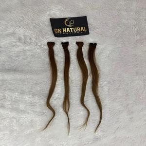 Clip de cabello humano natural en extensión Calidad Premium Templo indio Raw Single Drawn Natural Wave Extensión de cabello Clip Streak - Product Image 4