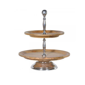 Support de gâteau en bois d'acacia de couleur de finition en bois naturel de haute qualité/support de gâteau sculpté à la main en bois - Product Image 3