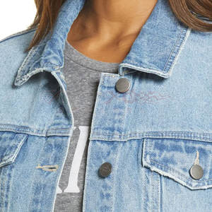 Vestes en jean pour femmes avec poches avant, décontractées, unies, manches longues, de bonne qualité - Product Image 4
