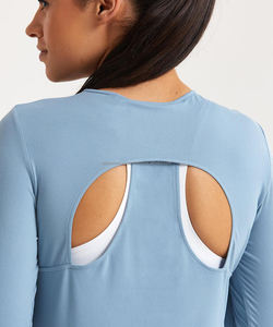 Top de Yoga de manga larga para mujer de alta calidad, transpirable y de secado rápido para entrenamiento y fitness - Product Image 5