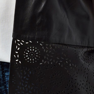 Gilet en cuir pour moto pour femmes, impression de logo personnalisée, broderie, imperméable, protection hivernale - Product Image 6