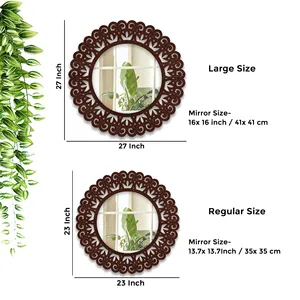 Espejo artístico de decoración de pared de lujo con flor decorativa para vivir Irregular minimalista personalizado - Product Image 3