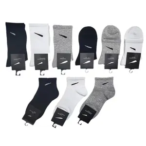Дизайнерские хлопковые мужские спортивные носки с индивидуальным логотипом унисекс противоскользящие носки на заказ