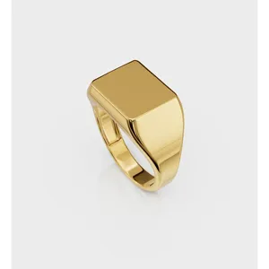 แหวนตราประทับทรงสี่เหลี่ยมทองคำ 18K - Product Image 3