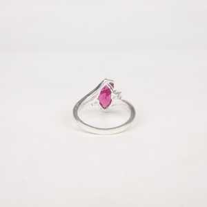 Gema de Rubelita Rosa, Corte Marquesa, 1.40 Quilates, Plata de Ley 925, Joyería para Mujer, Piedra de Nacimiento de Octubre, Regalo - Product Image 4