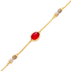 Rubis Quartz Or Lunette Ovale Sterling Theia Bracelet En Argent Bijoux En Gros À La Main 925 Sterling Bijoux - Product Image 3