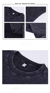 Chemise vintage à manches longues pour homme 2026 – Gilet en polyester doux de haute qualité, délavé à l'acide, avec logo personnalisé, style hip-hop urbain, col montant en sergé - Product Image 2