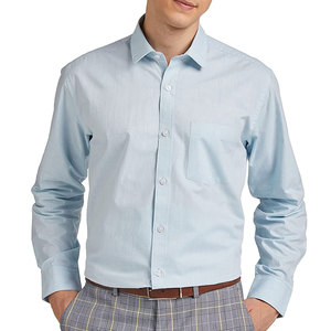 เสื้อเชิ้ตทำงานสำหรับผู้ชาย,สั่งตัดเสื้อเชิ้ตผ้าฝ้ายแบบทางการแขนยาวเสื้อผู้ชายเชิ้ตชุดธุรกิจทรงสลิมฟิตสำหรับผู้ชาย - Product Image 1