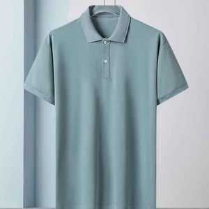 เสื้อโปโลผู้ชายสีฟ้าอ่อน ดีไซน์ล่าสุด ผ้าฝ้าย 100% คุณภาพสูง เสื้อโปโลสีพื้น - Product Image 1