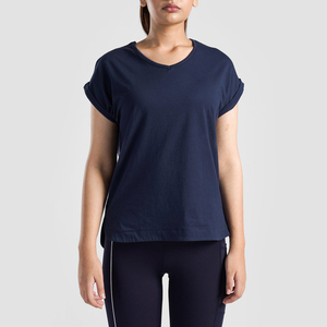 Femmes décontracté élégant séchage rapide col rond à manches courtes coton T-Shirts été vêtements quotidiens en gros ODM impression personnalisée - Product Image 4