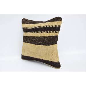 Luxury 12x12 Inch Beige Kilim Patchwork Wool Vintage Floral Printed Woven Non-Slip Eco-Friendly Removable Washable <b>Pillow</b> - Product Image 4