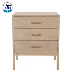 Fabricante de muebles de dormitorio de estilo moderno de lujo de alta calidad Faux Shagreen mesitas de noche de madera maciza sala de estar de Vietnam - Product Image 1